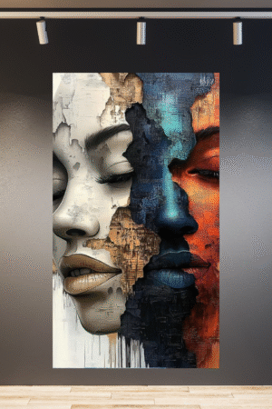 Rostros juntos colores y blanco y negro