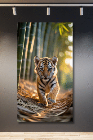 Tigre bebé bambú