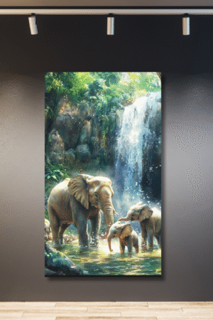 Tres elefantes en cascada