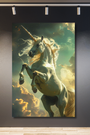 Unicornio cielo verde